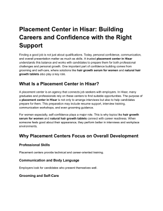 placement center in hisar