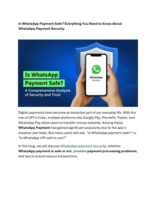 Is WhatsApp Payment Safe Everything You Need to Know About W1
