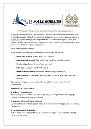 CUSTOM PALLETS