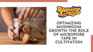 OPTIMIZING MUSHROOM GROWTH THE ROLE OF MICROPORE TAPE IN CULTIVATION