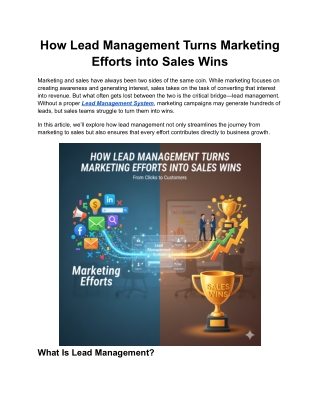 How Lead Management Turns Marketing Efforts into Sales Wins