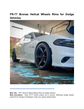 BLOG 2 _ Month 6 _  FR-77 Bronze Hellcat Wheels Rims for Dodge Vehicles