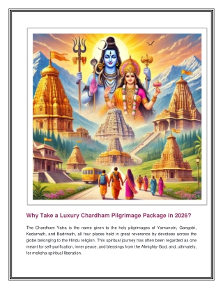 Why Take a Luxury Chardham Pilgrimage Package in 2026