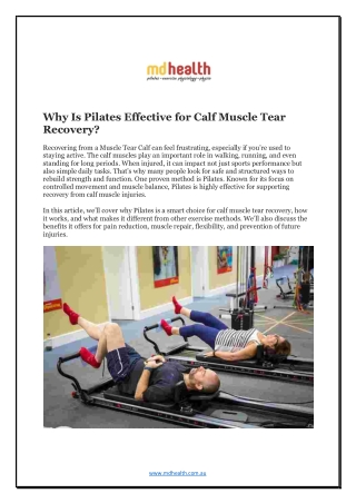 Why Is Pilates Effective for Calf Muscle Tear Recovery