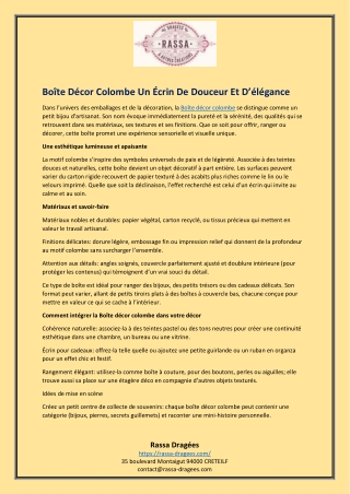 Boîte Décor Colombe Un Écrin De Douceur Et D’élégance