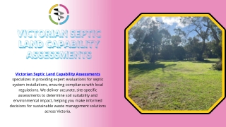 About Land Capability Assessments – Victorian Septic Land Capability Assessments