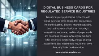 Digital Business Cards for Regulated Service Industries