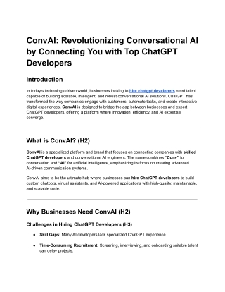 ConvAI_ Revolutionizing Conversational AI by Connecting You with Top ChatGPT Developers