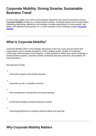 Corporate Mobility