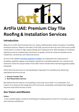 ArtFix UAE Premium Clay Tile Roofing & Installation Services