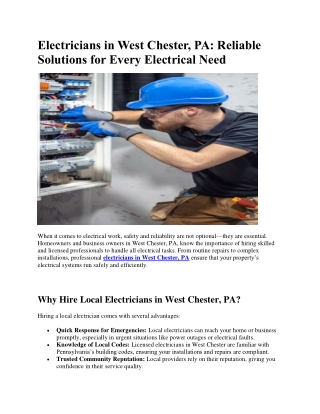 Electricians in West Chester