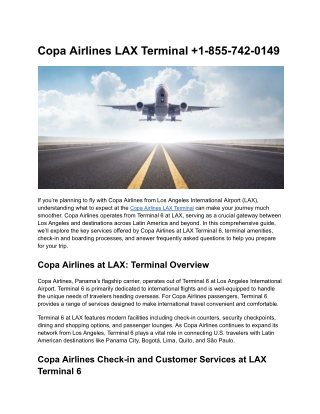 Copa Airlines LAX Terminal  1-855-742-0149 (1)