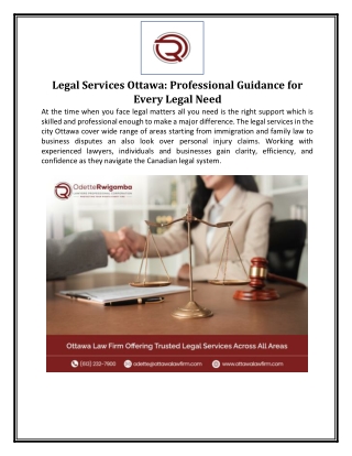 Legal Services Ottawa - Professional Guidance for Every Legal Need