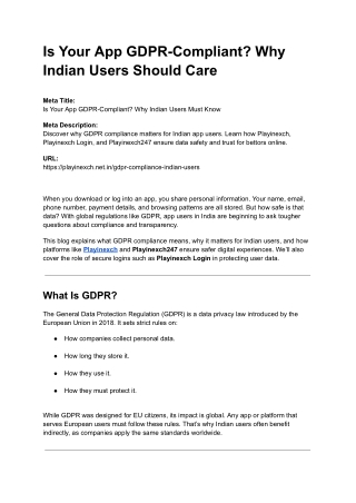 Is Your App GDPR-Compliant? Why Indian Users Must Know