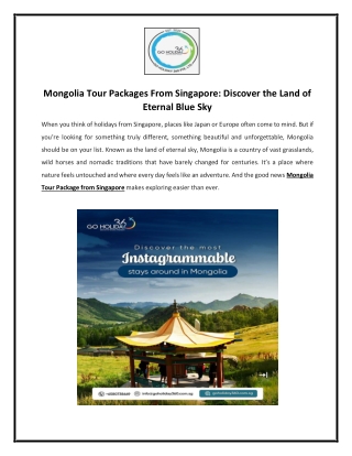 Unforgettable Eight Days Through Mongolia’s Vast Horizons