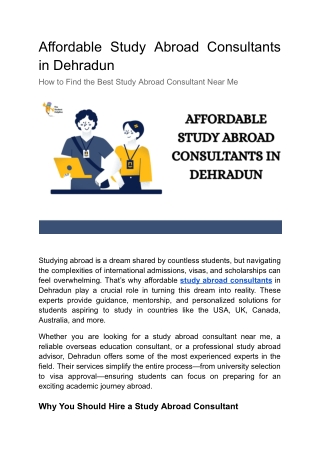 Affordable Study Abroad Consultants in Dehradun