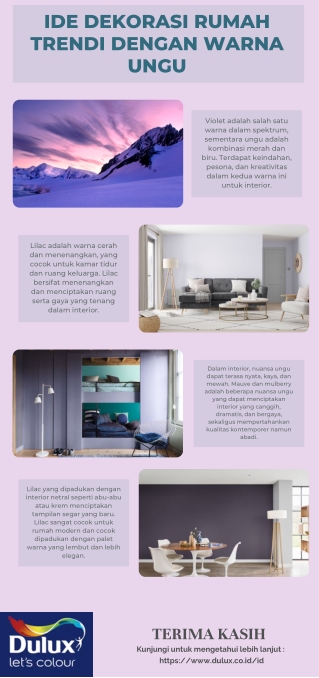 Ide Dekorasi Rumah Trendi dengan Warna Ungu