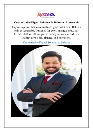 Customizable Digital Solution In Bahrain | Systera.bh