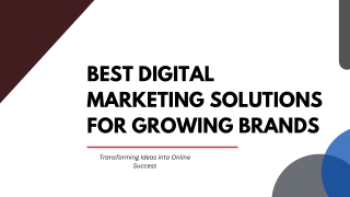 Best Digital Marketing Solutions for Growing Brands
