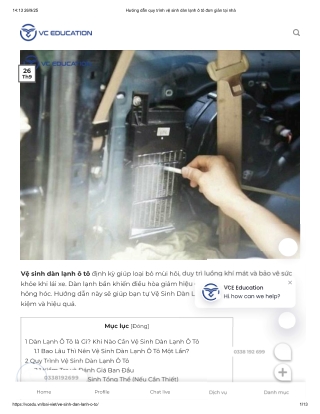 Hướng dẫn quy trình vệ sinh dàn lạnh ô tô đơn giản tại nhà