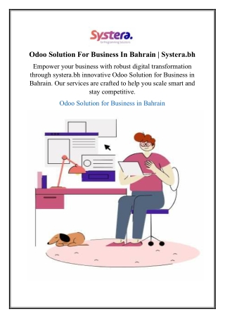 Odoo Solution For Business In Bahrain | Systera.bh