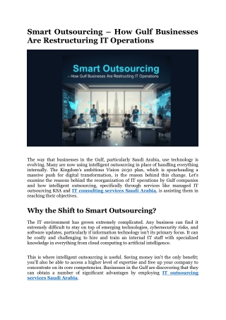 Smart Outsourcing – How Gulf Businesses Are Restructuring IT Operations