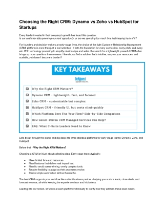 Dynamo vs Zoho vs HubSpot – Lightweight CRMs for early-stage firms_CRM Comparison Blog