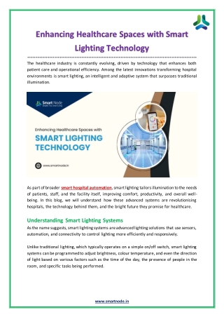 Enhancing Healthcare Spaces with Smart Lighting Technology
