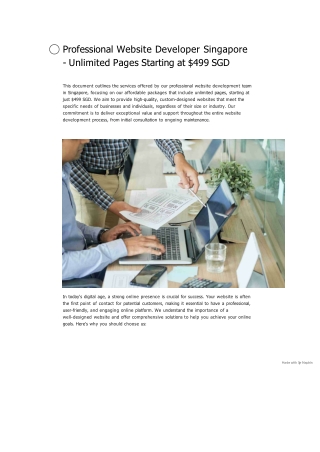 Professional Website Developer Singapore - Unlimited Pages Starting at 499 SGD (1)