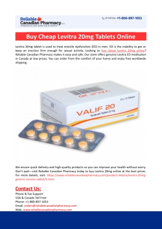 Buy Cheap Levitra 20mg Online