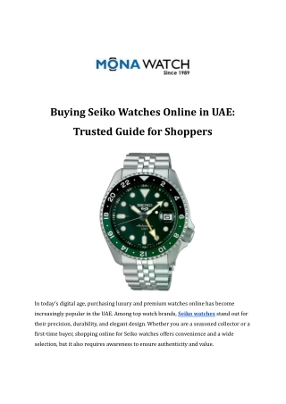 Buying Seiko Watches Online in UAE_ Trusted Guide for Shoppers