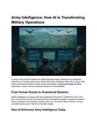 Army Intelligence: How AI is Transforming Military Operations
