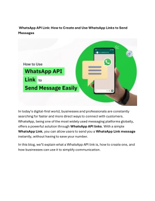 WhatsApp API Link How to Create and Use WhatsApp Links to S