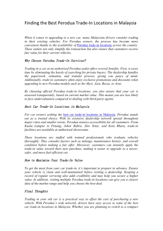 Perodua Official Service Center Experience – Trusted Care for My Car