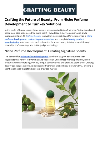 Custom Fragrance Creation