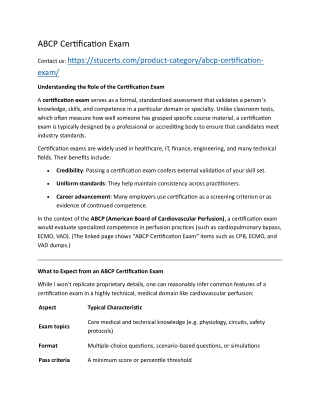 ABCP Certification Exam (1)