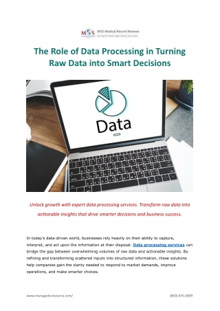 The Role of Data Processing in Turning Raw Data into Smart Decisions