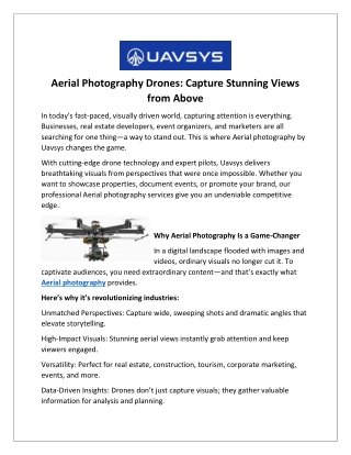 Aerial Photography Drones