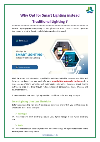 Why Opt for Smart Lighting instead Traditional Lighting?