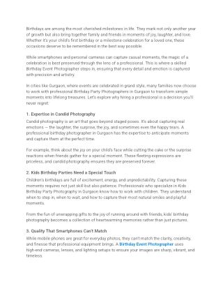 Why Should You Hire a Professional Birthday Event Photographer_