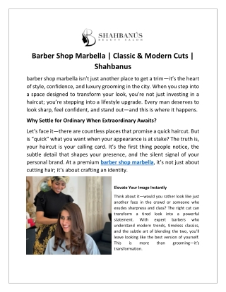 Barber Shop Marbella