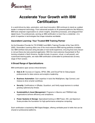 Accelerate Your Growth with IBM Certification