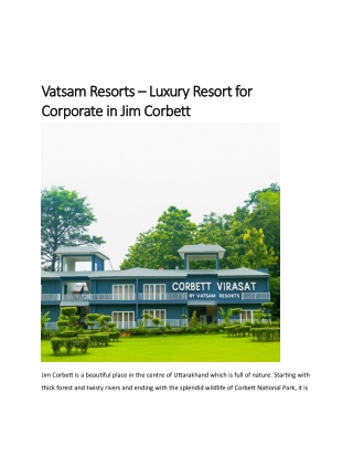Luxury & Budget-Friendly Destination Wedding and Corporate Resort in Jim Corbett