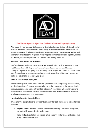 Real Estate Agents in Ajax