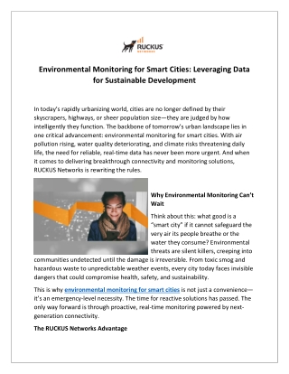Environmental Monitoring for Smart Cities