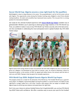 Soccer World Cup Algeria secures a new right back for the qualifiers