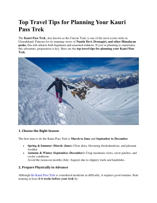 Top Travel Tips for Planning Your Kauri Pass Trek