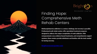 Finding Hope: Comprehensive Meth Rehab Centers