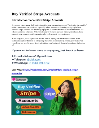 Buy Verified Stripe Accounts for Sale – How to Choose the Best Options