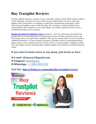 Buy Authentic Trustpilot Reviews Online – Safe, Legit, and Reliable